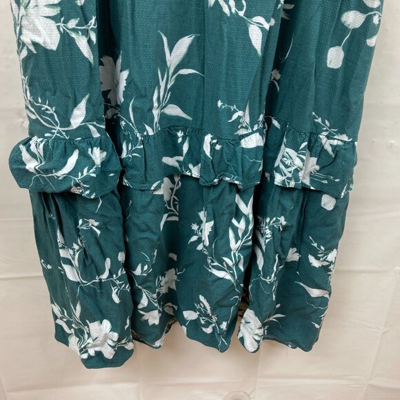 Ava & Viv Womens Sz X 14 / 16 Green White Floral Maxi Dress Pockets Boho Festiva - Picture 9 of 11